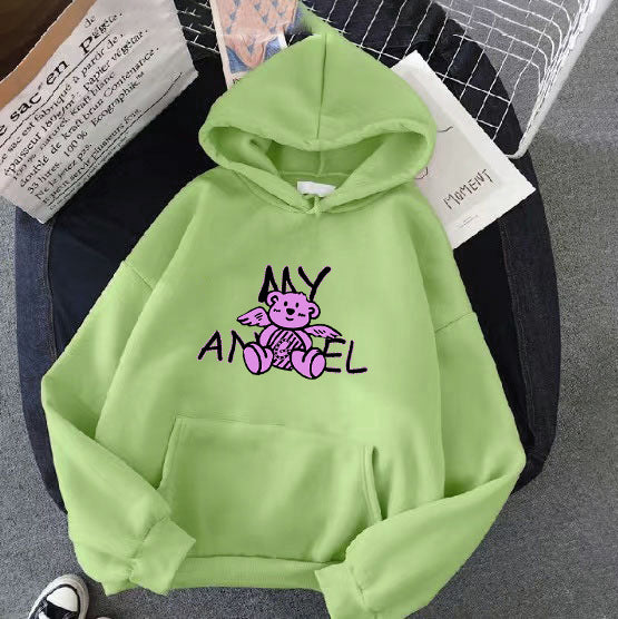 Women's hoodie with cute angel bear design Lisslune