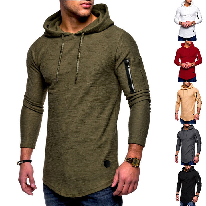 Men's hooded sweatshirt with asymmetric cut and zip pocket Lisslune