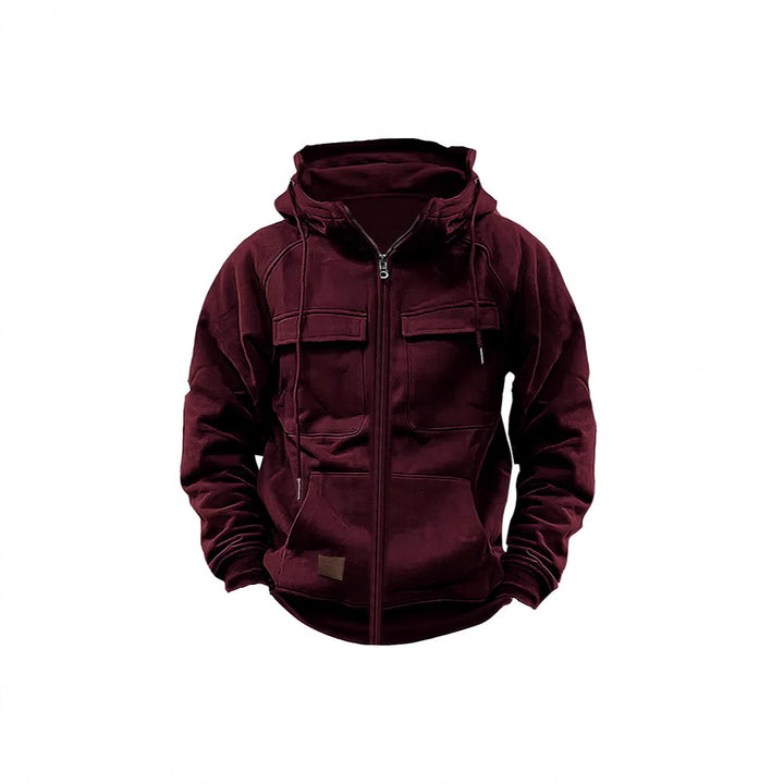 Men's fleece jacket with high collar and practical pockets Lisslune