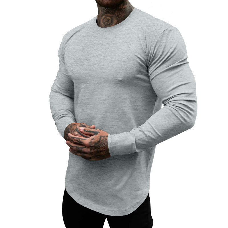 Men's long-sleeve T-shirt made of cotton blend with elastic fit and moisture-wicking technology Lisslune