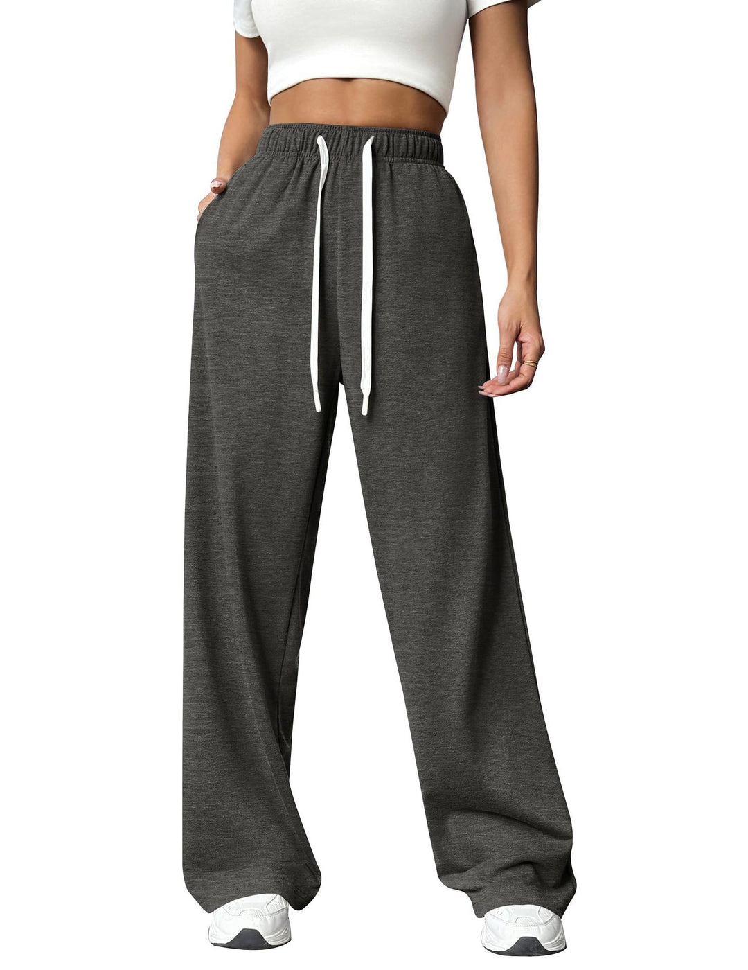 Women Comfortable Loose-Fitting Leisure Pants with Elastic Waist Lisslune