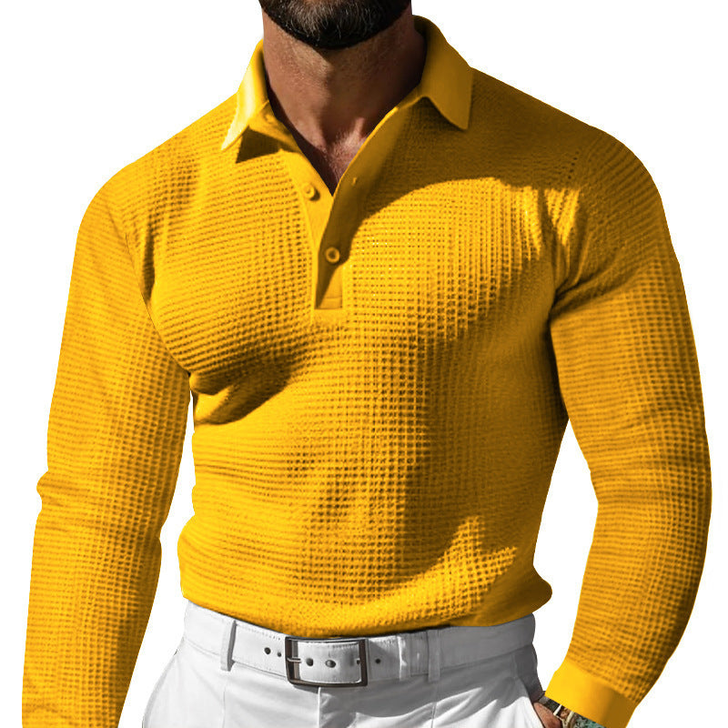 Men's stylish long sleeve shirt with textured design and modern button placket Lisslune