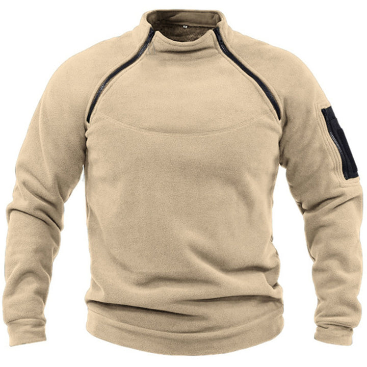 Men's fleece pullover with zipper and pockets Lisslune