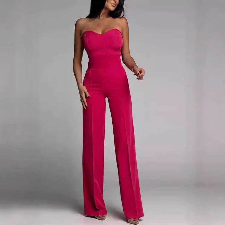 Ladies elegant jumpsuit with off-shoulder design and wide leg Lisslune