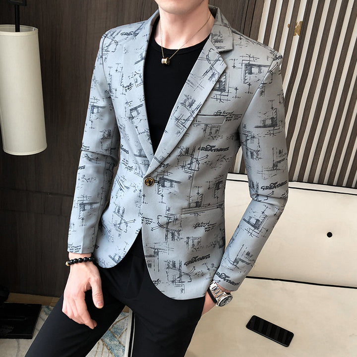 Men's elegant blazer with modern graphic design Lisslune