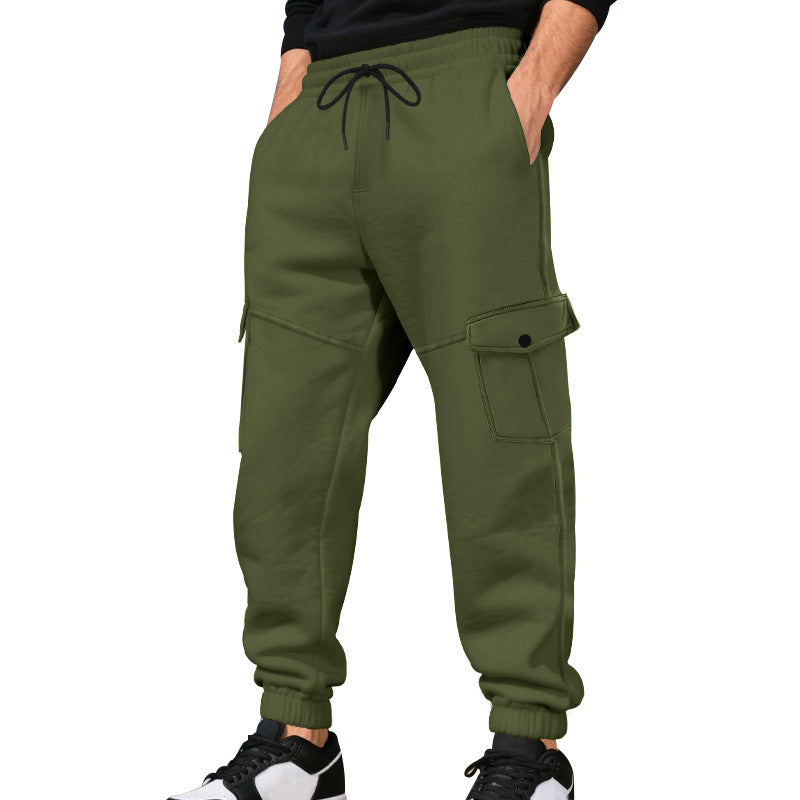 Men's cargo pants with elastic waistband and multiple pockets Lisslune