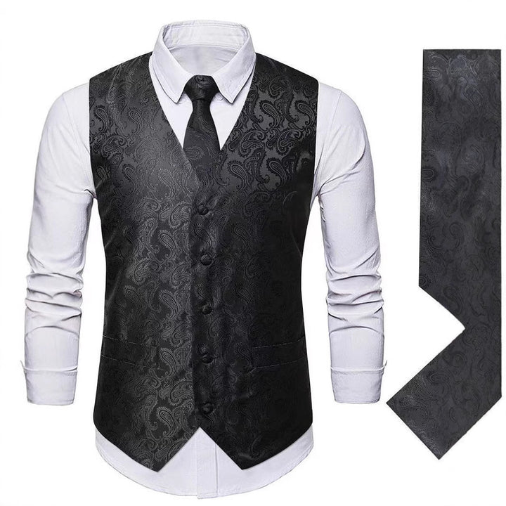 Men's elegant waistcoat with paisley pattern Lisslune