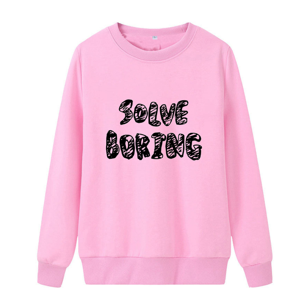 Women's casual sweatshirt with creative lettering Lisslune