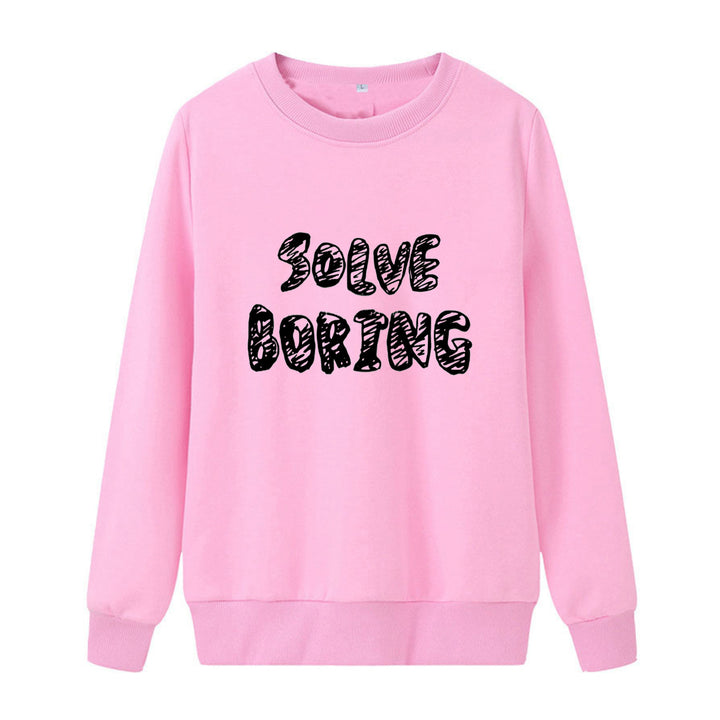 Women's casual sweatshirt with creative lettering Lisslune