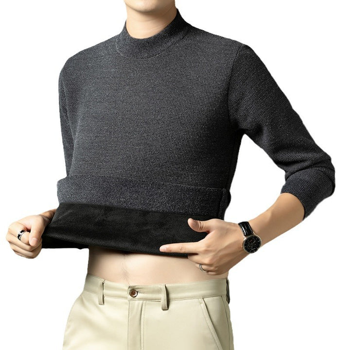 Men's Fine Knit Sweater with High Collar Lisslune