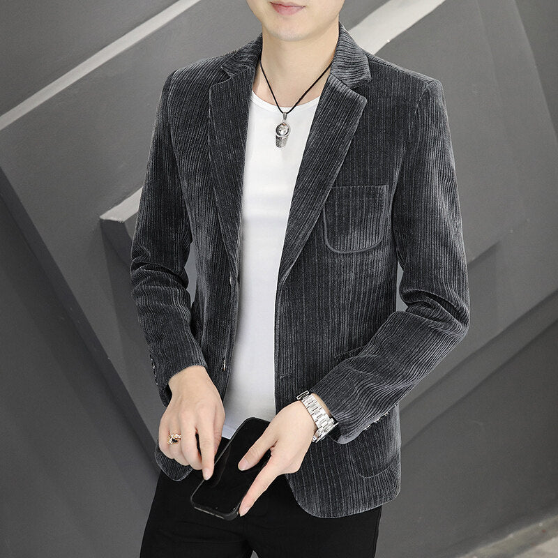Men's fashionable cord blazer with sporty cut Lisslune