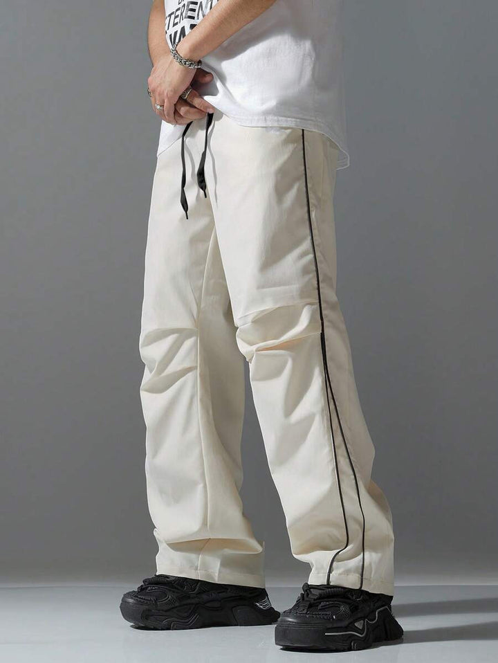 Men's sporty leisure pants with elastic waistband and stylish contrasting stripes Lisslune