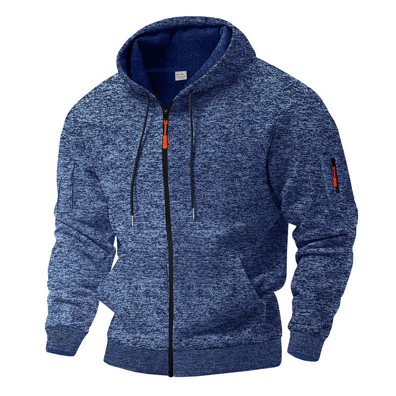 Men's sporty hooded sweatshirt with contrasting details and zipper Lisslune