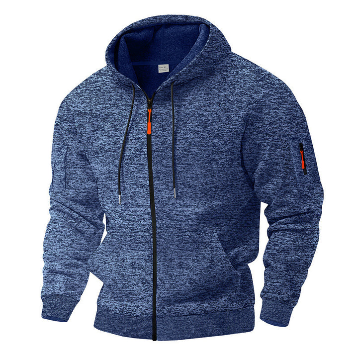 Men's sporty hooded sweatshirt with contrasting details and zipper Lisslune