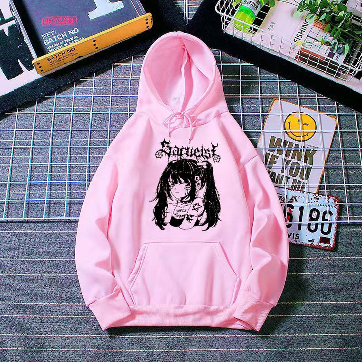 Women's hooded sweatshirt with unique artistic graphic design Lisslune