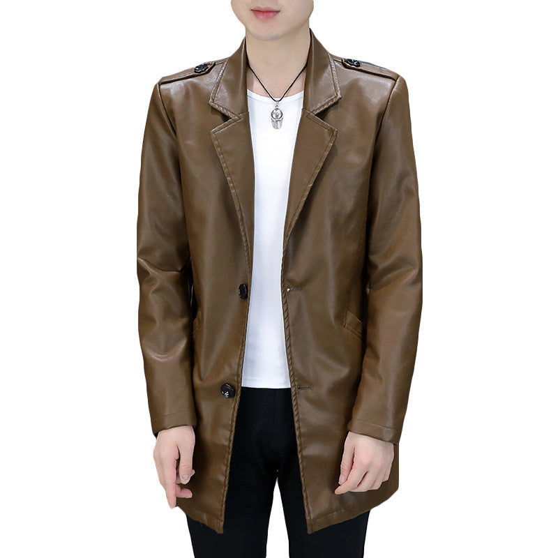 Men's Synthetic Leather Coat Lisslune