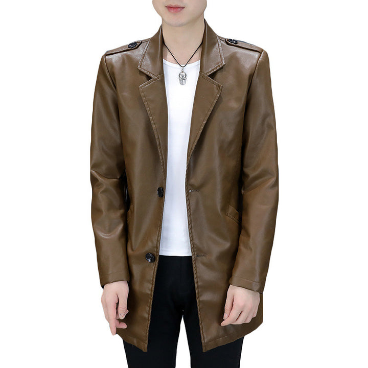 Men's Synthetic Leather Coat Lisslune