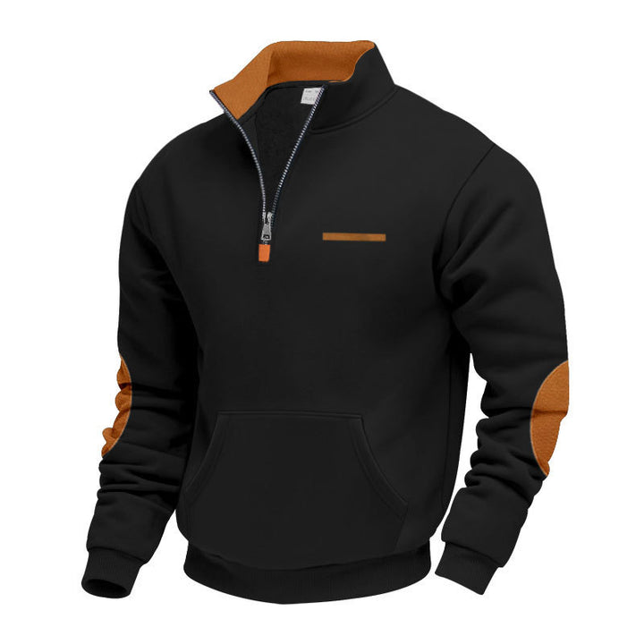 Men's hoodie with half zipper and color accents Lisslune