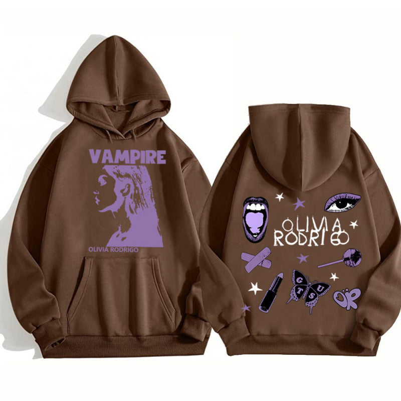 Women's hoodie with artistic vampire print and oversized fit Lisslune