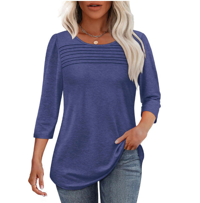 Women’s long sleeve shirt with pleat details Lisslune