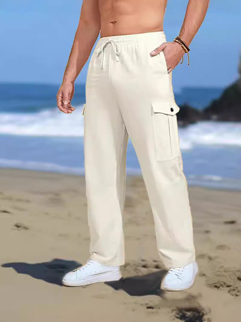 Men's cargo pants with side pockets and adjustable waistband Lisslune