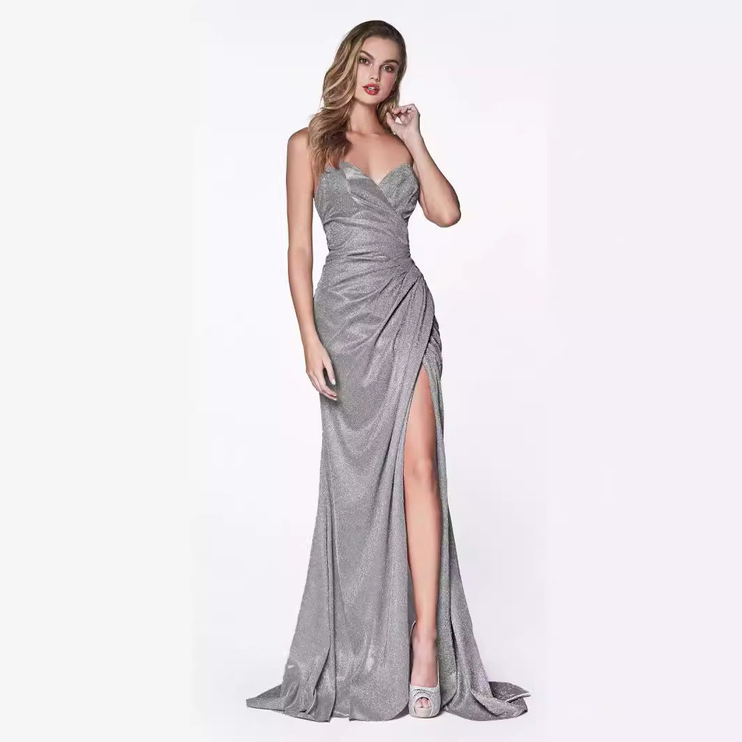 Ladies Glamorous Evening Dress with Side Slit Lisslune