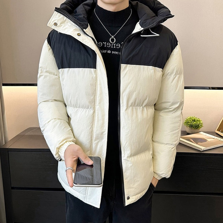 Men's fashionable and warm quilted jacket with adjustable hood Lisslune