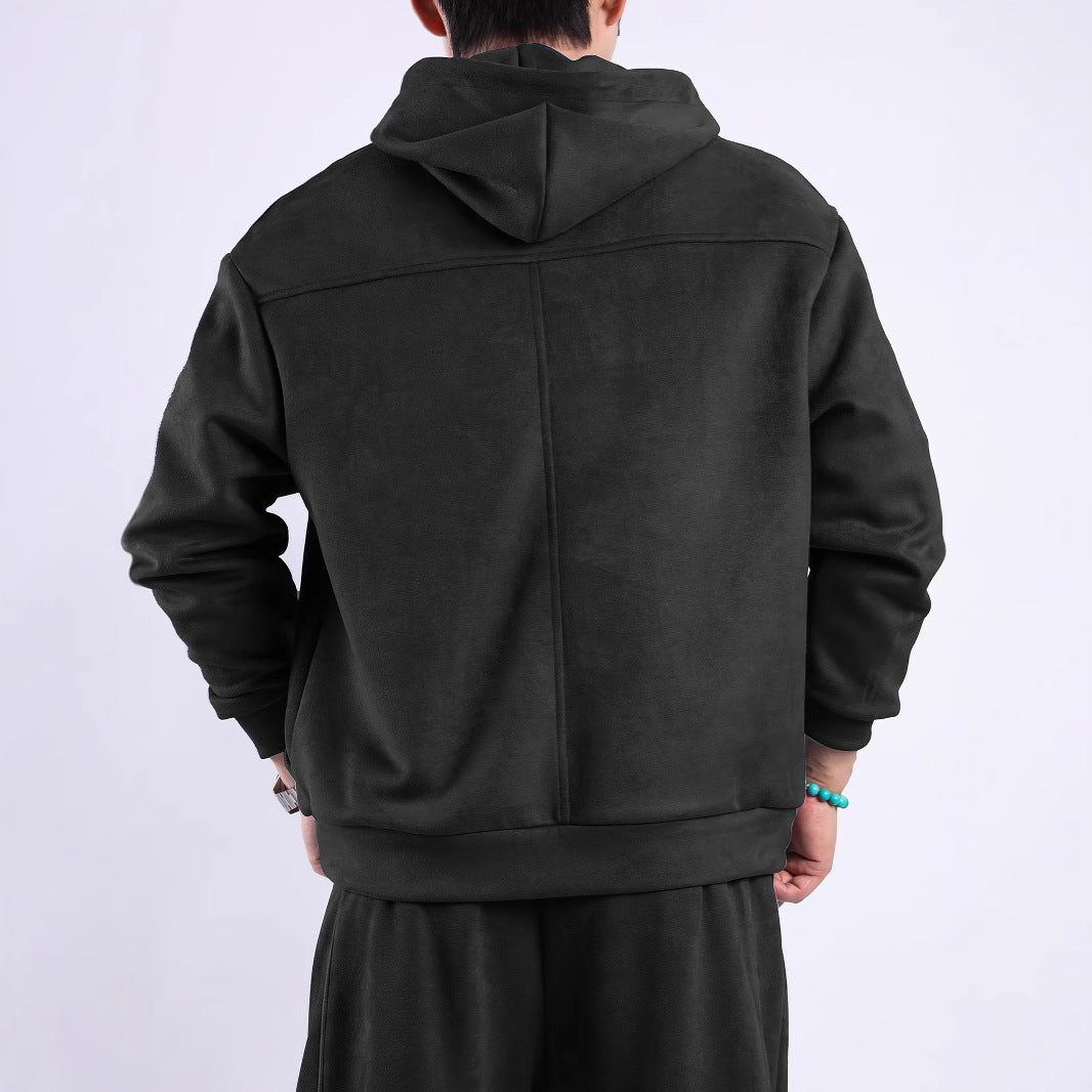 Men's hooded sweatshirt made of soft fleece material with innovative details Lisslune