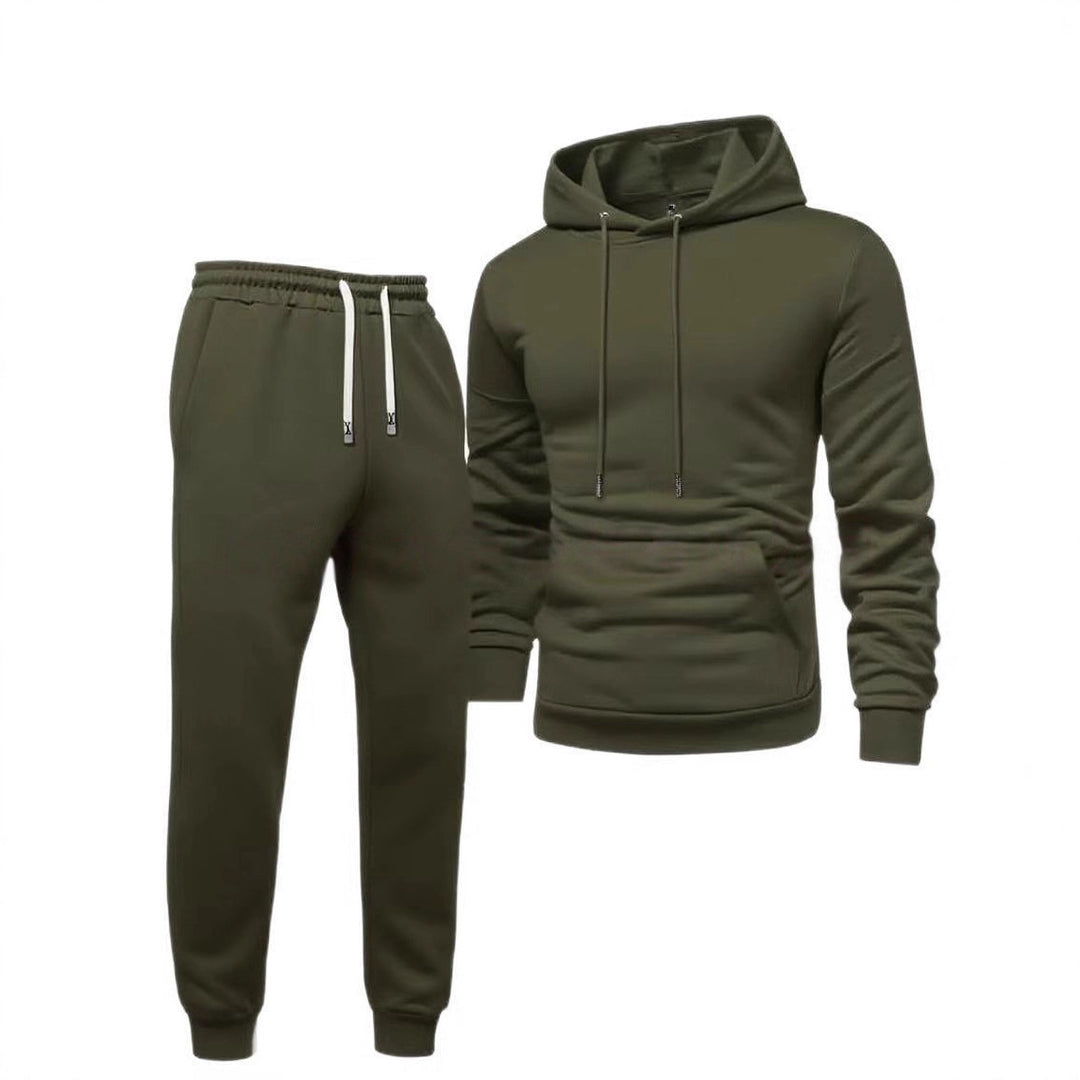 Men's Sporty Sweat Set with Elastic Waistband and Practical Pockets Lisslune
