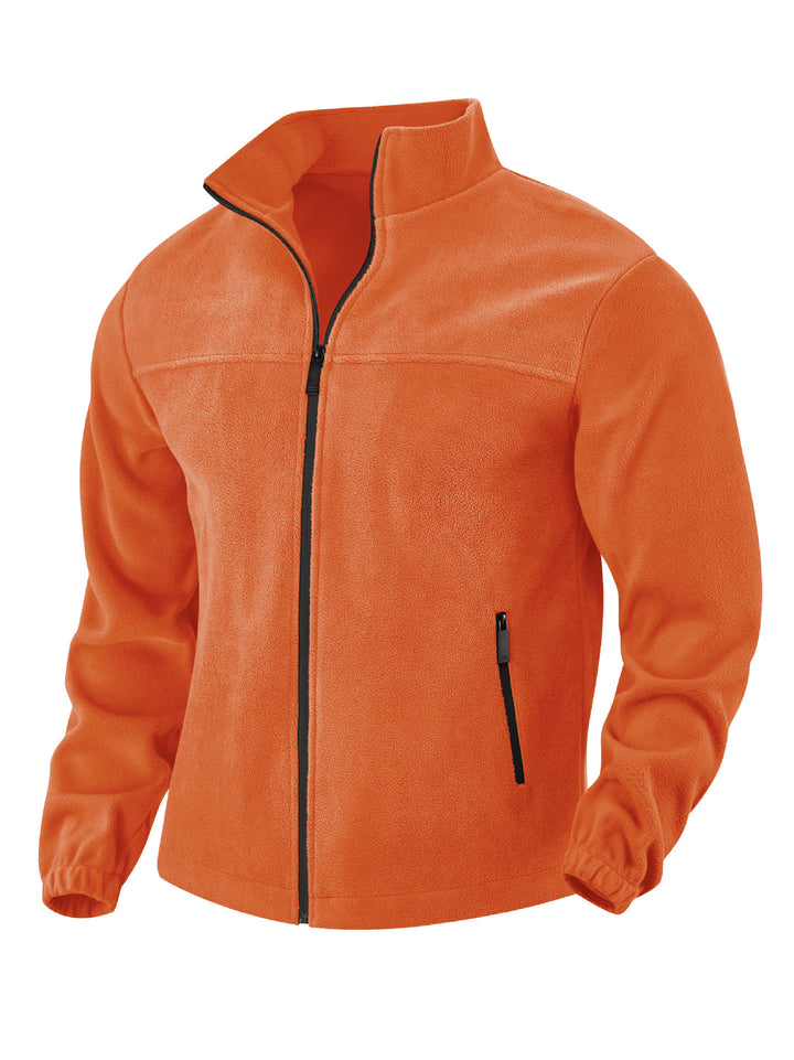 Men's fleece jacket with practical pockets and stand-up collar Lisslune