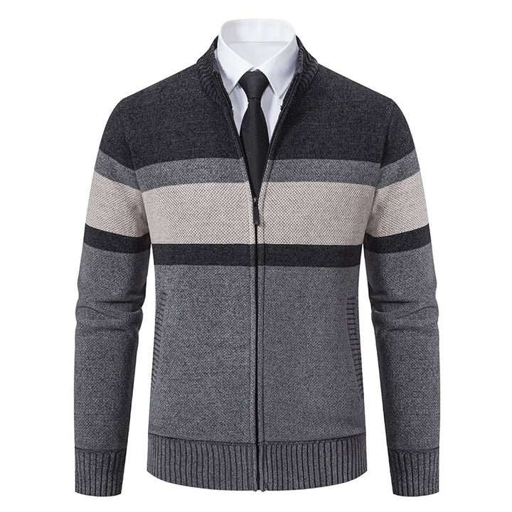 Men's cardigan with textured design and high-collar Lisslune