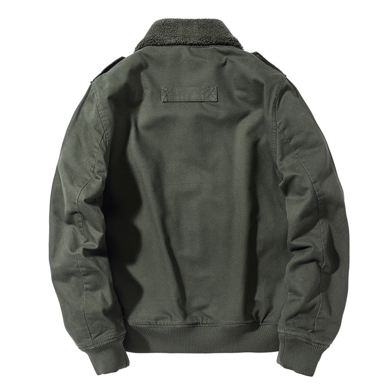 Men's Bomber Jacket with Soft Fleece Lining and Practical Pockets Lisslune