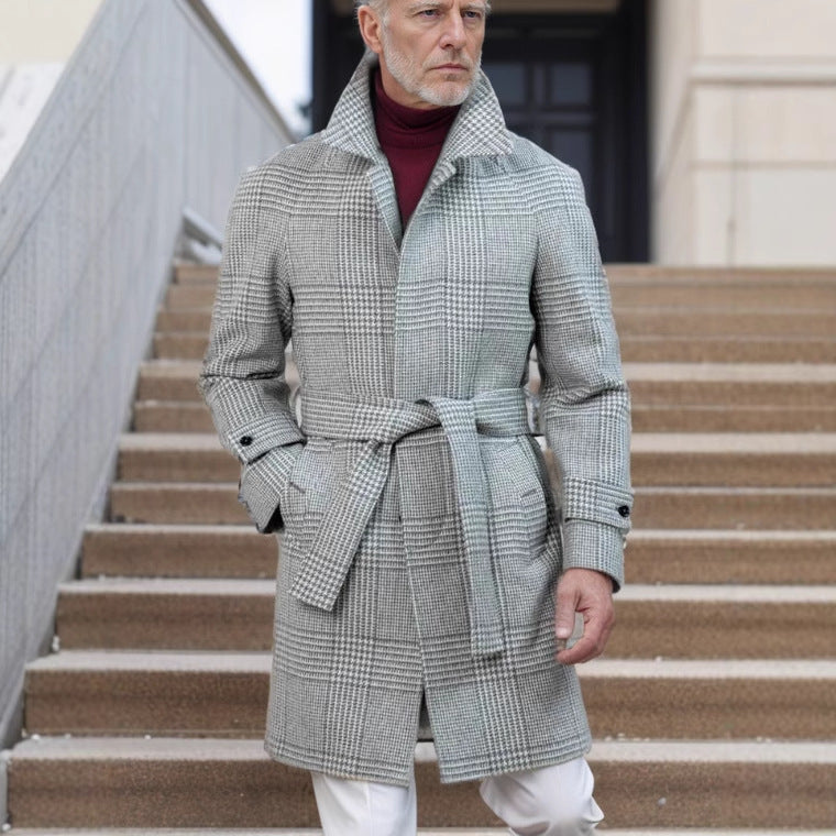 Men's Classic Check Coat Lisslune