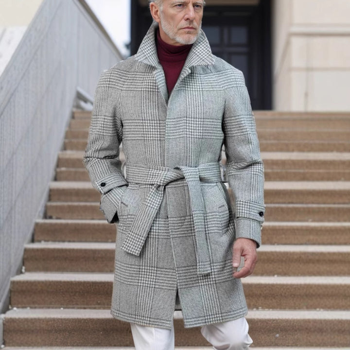 Men's Classic Check Coat Lisslune