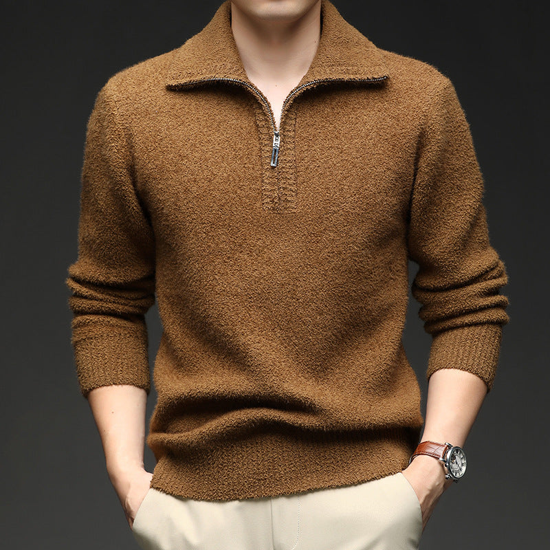 Men's sweater with high collar and zipper Lisslune