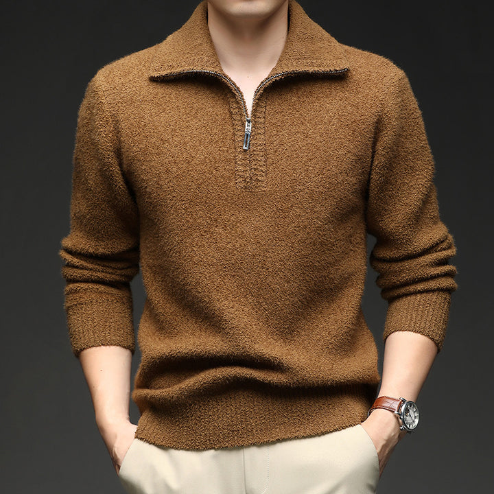 Men's sweater with high collar and zipper Lisslune