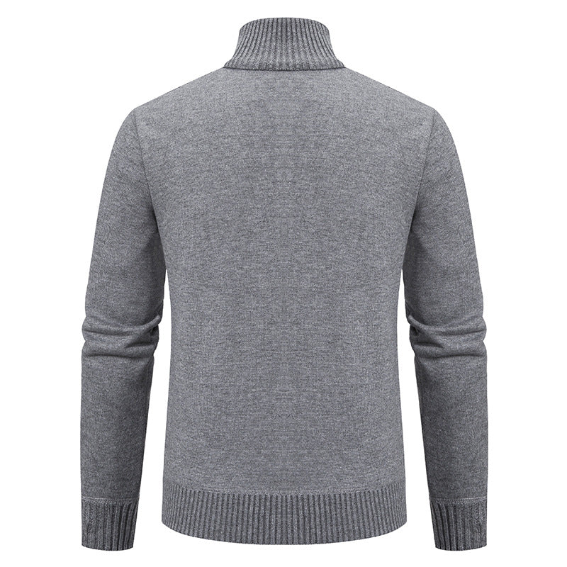 Men's cardigan with modern zipper and elegant cable structure Lisslune