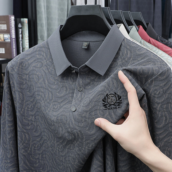 Men's polo shirt with modern textured design Lisslune