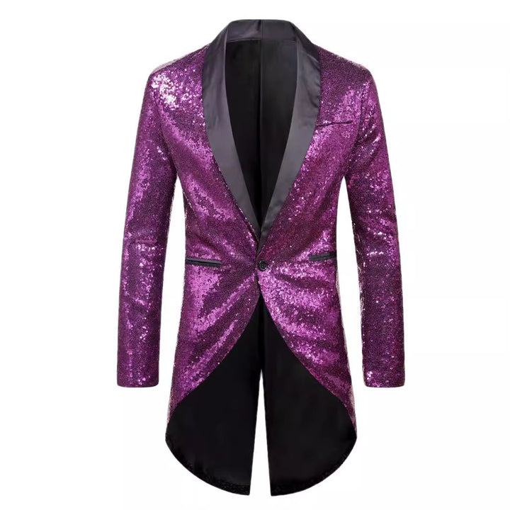 Men's Glittering Suit Blazer with Elegant Shawl Collar Lisslune