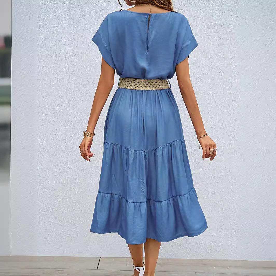 Women's casual midi dress with voluminous skirt and loose fit Lisslune