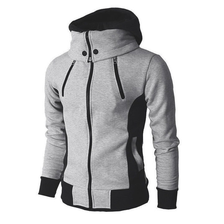 Men's innovative hooded jacket with contrasting inserts and strategic zip pockets Lisslune