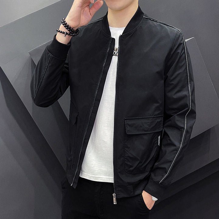 Men's stylish bomber jacket with elastic cuffs and practical pockets Lisslune