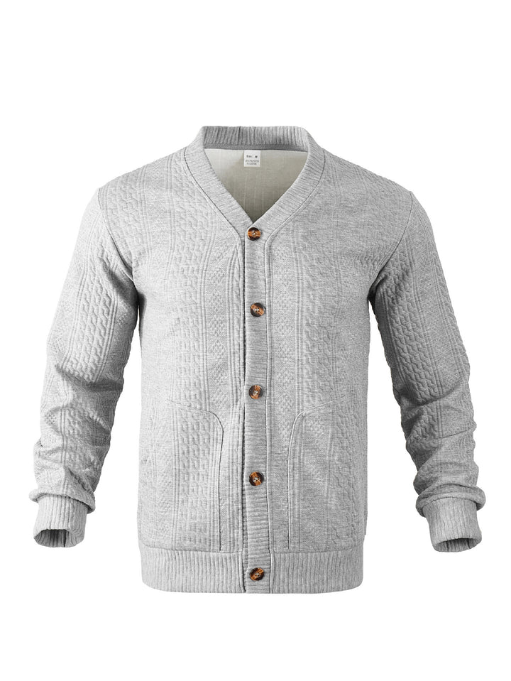 Men's cardigan with creative cable pattern Lisslune