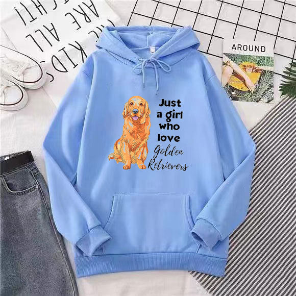 Women's Hoodie with Loving Golden Retriever Motif Lisslune
