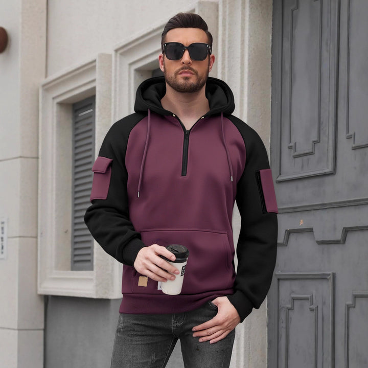 Men's Fashion Hoodie with Practical Zipper Details and Sporty Cut Lisslune