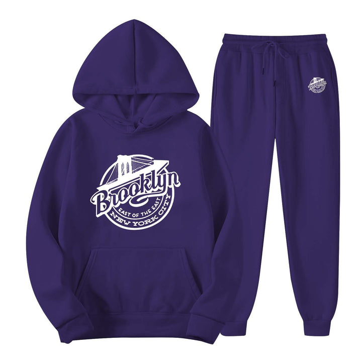Women's leisure sweat suit with stylish Brooklyn print Lisslune