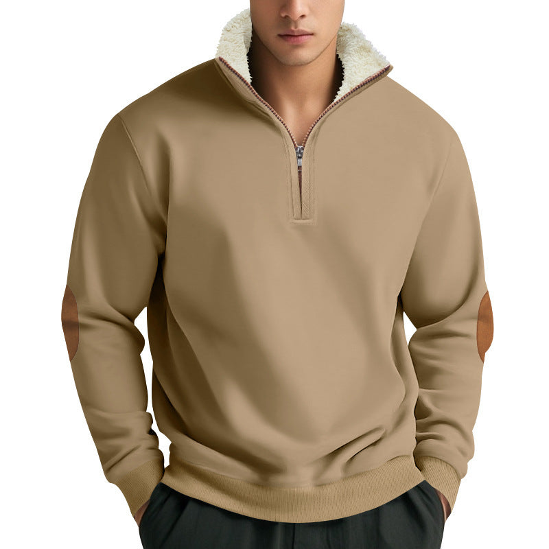 Men's Functional Hooded Sweatshirt with Half Zipper and Soft Lining Lisslune