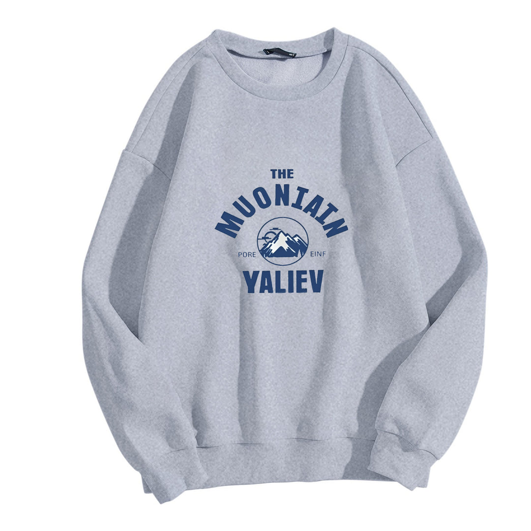 Women's cozy sweatshirt with front mountain motif Lisslune