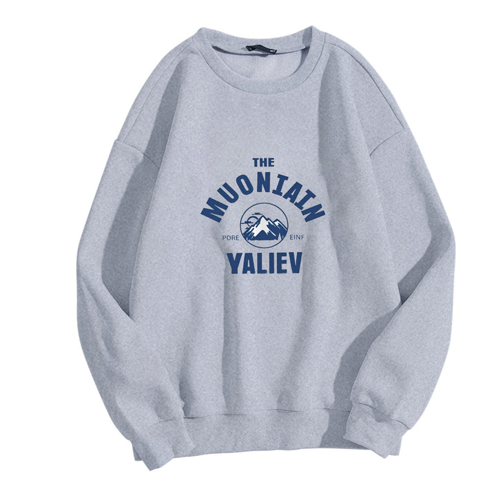 Women's cozy sweatshirt with front mountain motif Lisslune