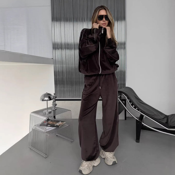 Women Sporty Satin Tracksuit Chic & Stylish
